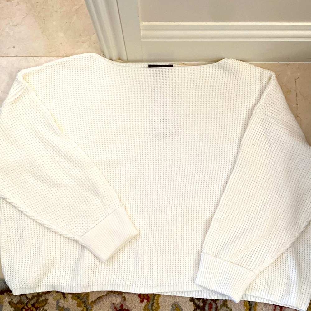 NWT French Connection Waffle Knit Slash Neck Sweater